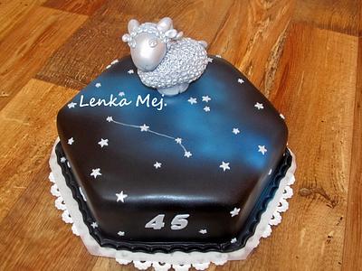 Night sky and Zodiac- Ram - Cake by Lenka
