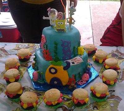 Sponge Bob & Crabby Cakes - Cake by Pamela