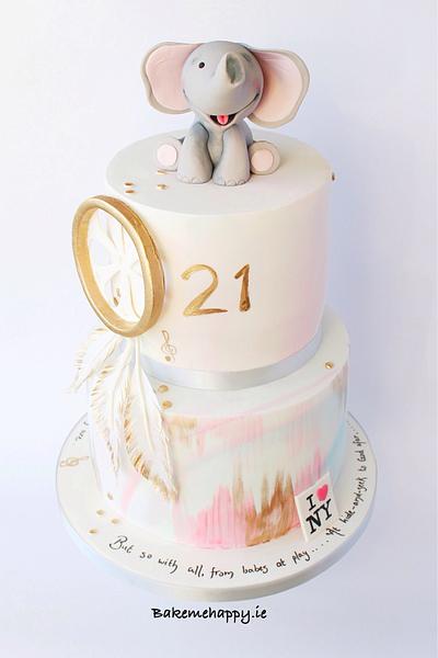 Baby elephant boho cake - Cake by Elaine Boyle....bakemehappy.ie