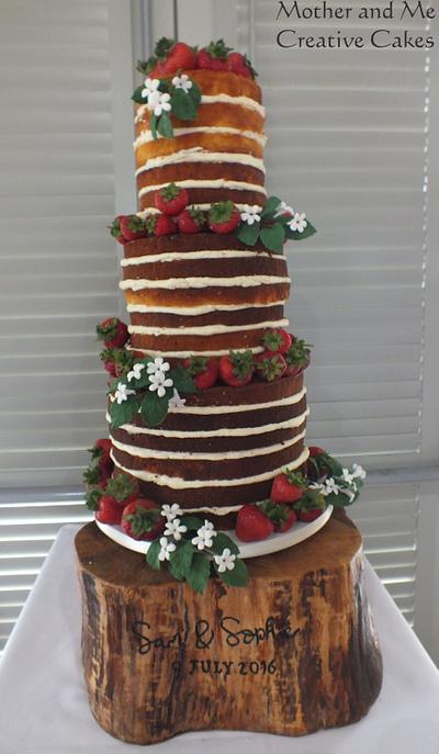 Our first Naked Wedding Cake - Cake by Mother and Me Creative Cakes