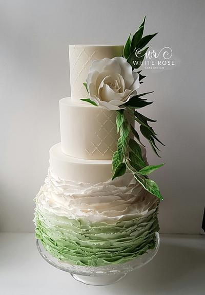 Pantone Colour of the Year 2017 Greenery Inspired Wedding Cake - Cake by White Rose Cake Design