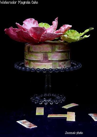 WATERCOLOR MAGNOLIA CAKE - Cake by Jessica MV