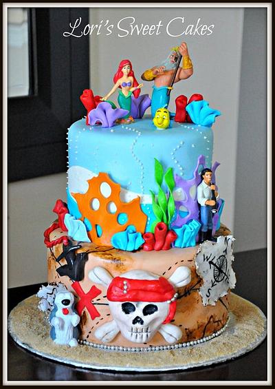 Little Mermaid and Pirates of the Caribbean cake - Cake by Lori's Sweet Cakes
