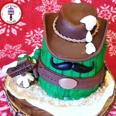 Christmas Cowboy Cactus - Cake by Cup N Cakes a la C'ART by Karen