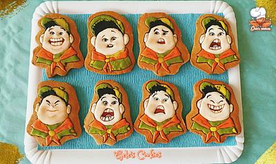Russell face expressions from "Up movie" - Cake by Gele's Cookies