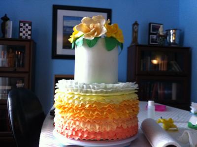 ruffled wedding cake - Cake by Tracy Karp