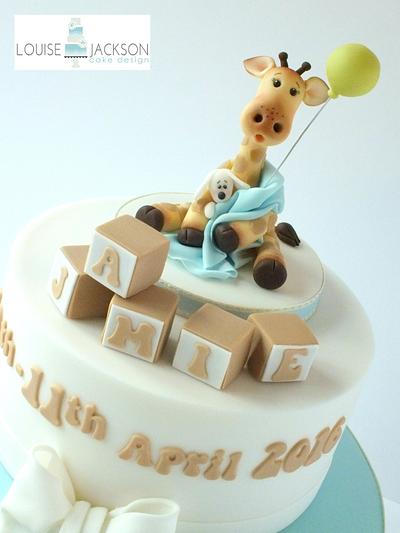 Baby Giraffe Christening Cake - Cake by Louise Jackson Cake Design