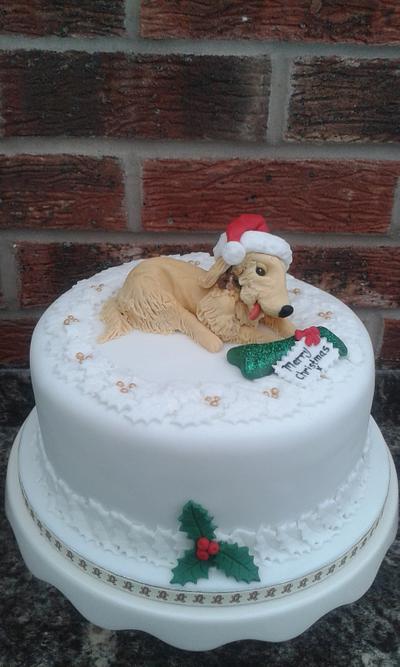Santa's little helper Christmas Cake - Cake by Karen's Kakery