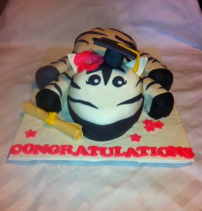 Graduating Zebra - Cake by lilforgetcakes
