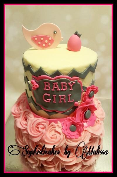 Rosettes and Baby Bird  - Cake by Sophisticakes by Malissa