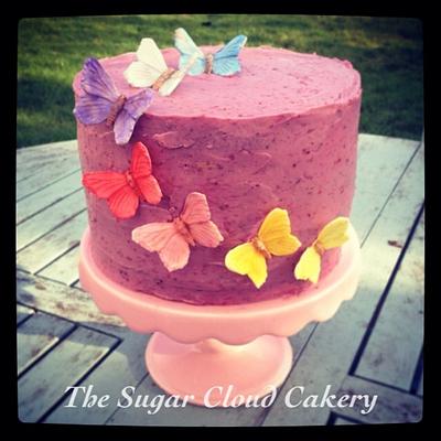 Rustic buttercream butterflies  - Cake by The sugar cloud cakery