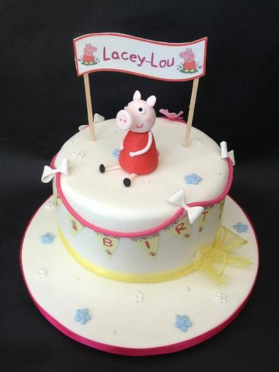 Peppa Pig Bunting Cake - Cake by Chocomoo