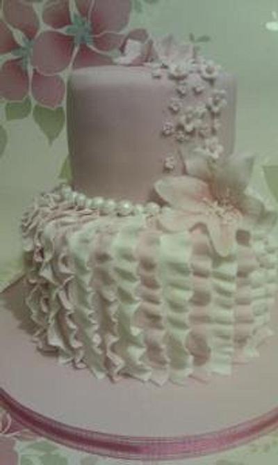 Pink Frill Cake - Cake by Janne Regan