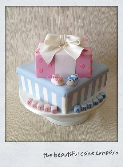 Boy & girl Christening cake - Cake by lucycoogancakes