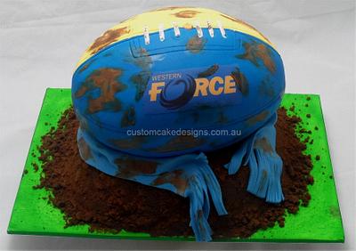 AFL Rugby Ball Cake - Cake by Custom Cake Designs