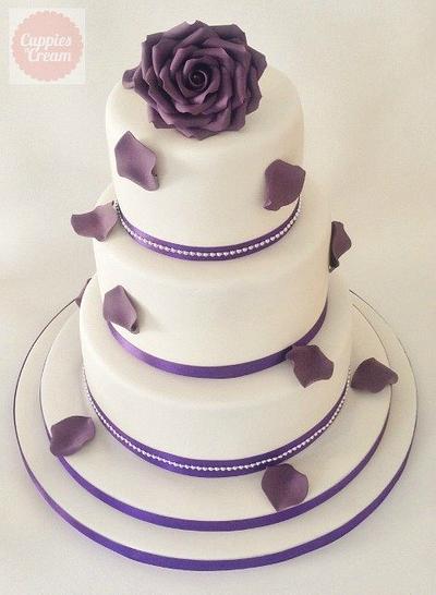 Purple Rose Wedding Cake - Cake by Natalie Dickinson 
