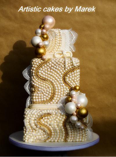 Wedding cake Pearls - Cake by Marek