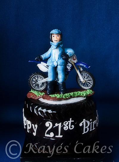 Tyre and bike 21st Birthday Cake - Cake by Kaye