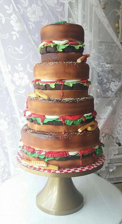 burger and fries cake - Cake by Cakery Creation Liz Huber