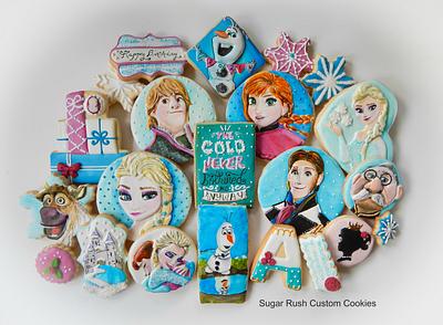 Frozen Themed Birthday Cookies - Cake by Kim Coleman (Sugar Rush Custom Cookies)