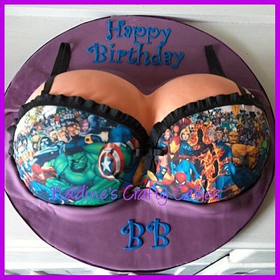 Superheroes boobies cake - Cake by Nadine Tyrrell
