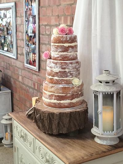 Naked wedding cake - Cake by Clareycanary