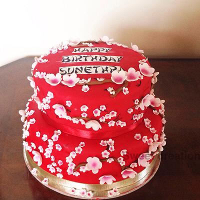 Red blossoms  - Cake by Ifrah