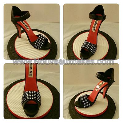 Black and Red Sandals Cake Topper  - Cake by Thecakecobbler