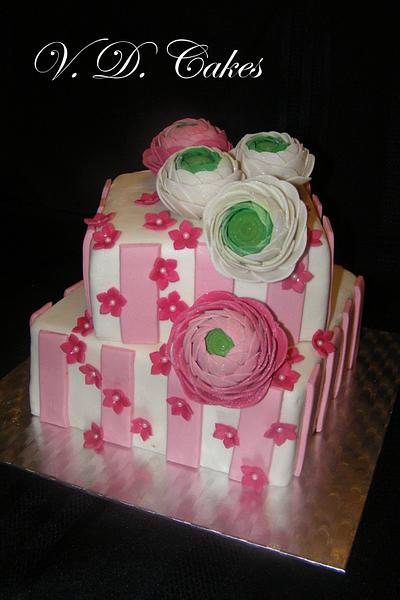 Ranunculus cake - Cake by Veronika Drabkova