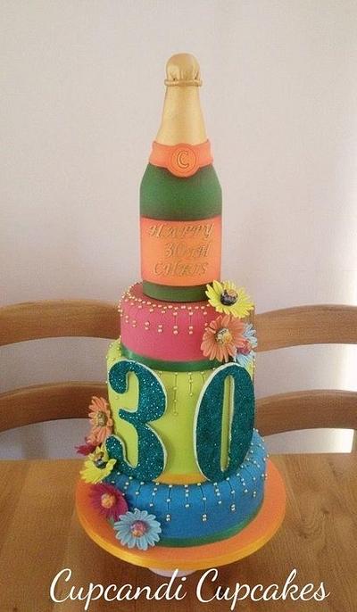 Candy coloured champagne cake - Cake by Cupcandi Cupcakes