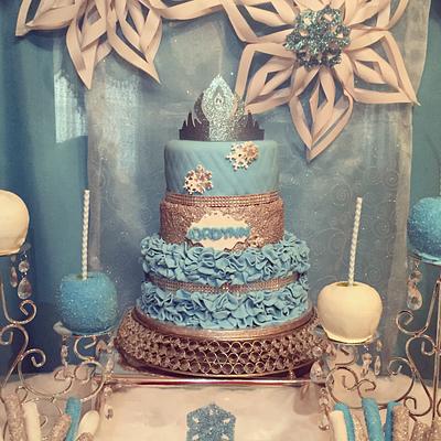 Frozen Inspired Cake & Dessert Table - Cake by SweetOblivions