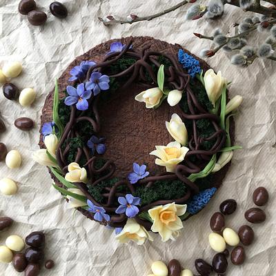 spring, chocolate flowers - Cake by  Alena Ujshag
