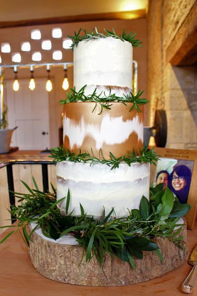 Semi-Naked Wedding Cake - Cake by Cherish Cakes by Katherine Edwards