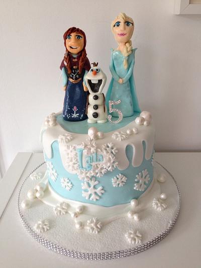 Frozen cake with Anna, Elsa and Olaf - Cake by Donna Campbell