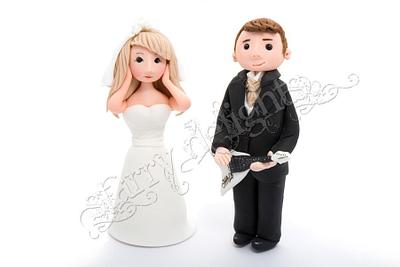 Bride and Groom Toppers - Cake by Starry Delights