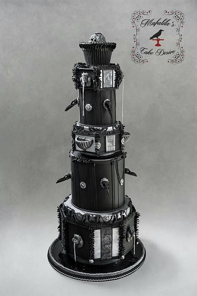 Black wedding fountain - Cake by Mafalda's cake desire 
