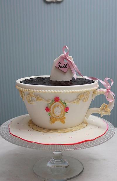 3D Coffee Cup   - Cake by asli