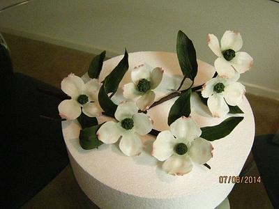 Gumpaste Dogwood Blossoms - Cake by Cakeicer (Shirley)