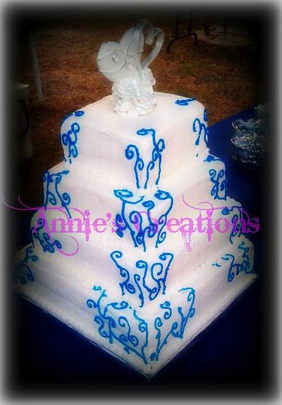 Blue Wedding - Cake by Melanie