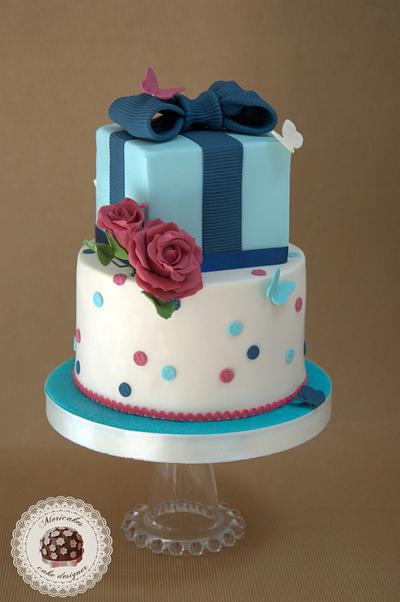 Bow fabric cake by Mericakes - Cake by Mericakes