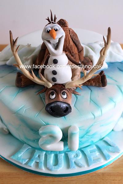 snowman and reindeer cake :) - Cake by Zoe's Fancy Cakes