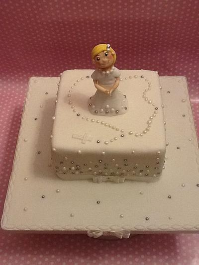 Diamonds and Pearls Communion Cake - Cake by K Cakes
