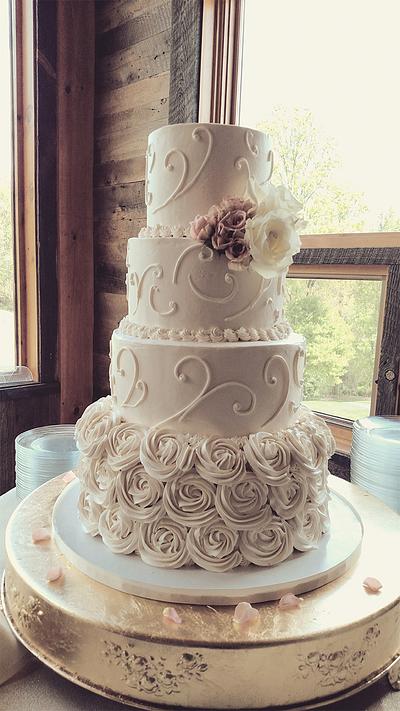 Sweet Romantic Buttercream Wedding Cake - Cake by JustSimplyDelicious