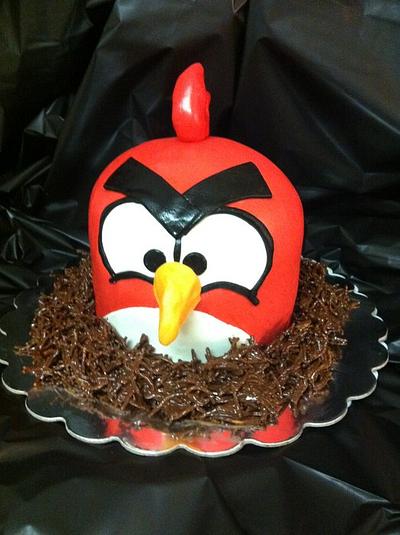 Red Angry Bird - Cake by mommyspice3
