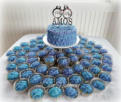 Hydrangea Cake and Cupcakes - Cake by Donna Tokazowski- Cake Hatteras, Martinsburg WV
