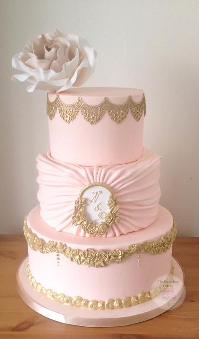 Blush and Gold  - Cake by The Snowdrop Cakery