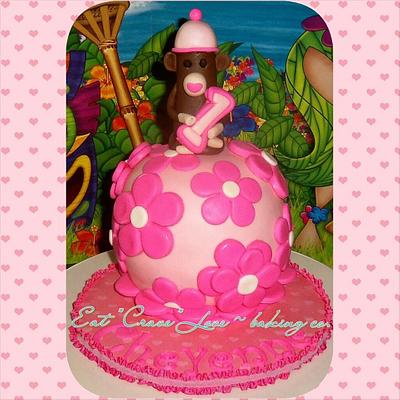 Pink sock monkey cake - Cake by Monica@eat*crave*love~baking co.