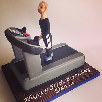 50th treadmill cake - Cake by The Chocolate Bakehouse