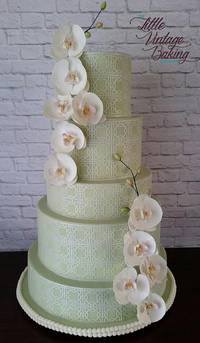 Orchid Wedding Cake - Cake by Ashley Barbey