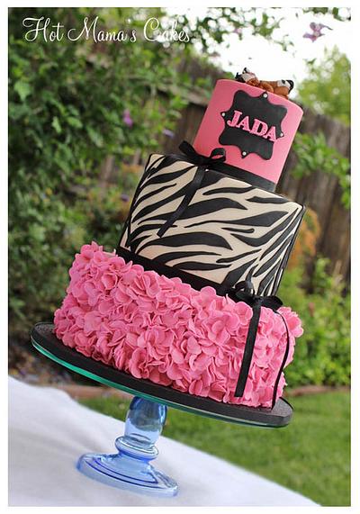 Zebra print and ruffles Baby shower - Cake by Hot Mama's Cakes